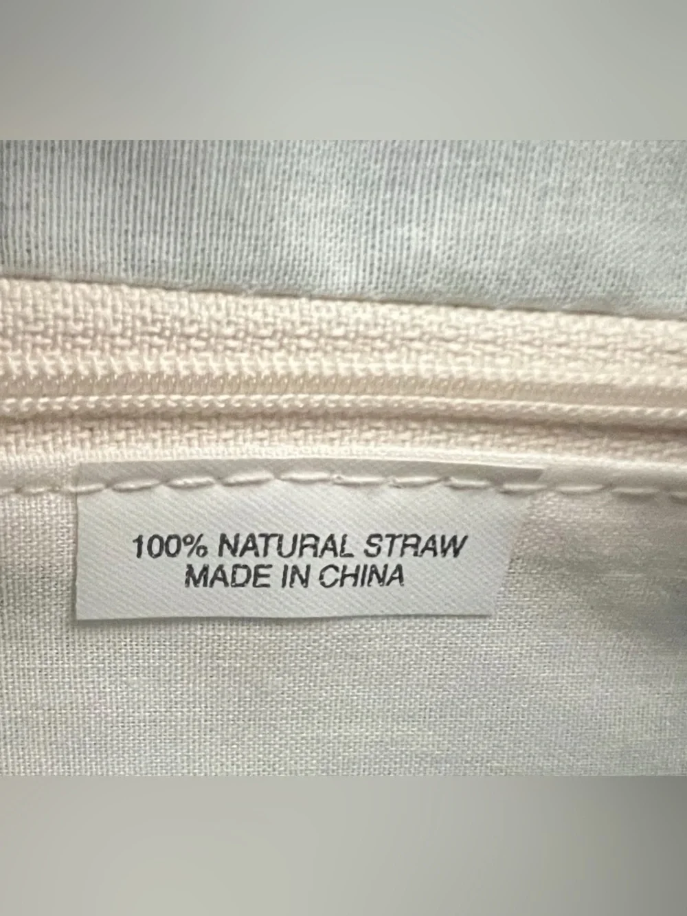 Turquoise Woven Straw Handbag Aqua Natural Straw Purse Zip Top Summer Bag - Picture 9 of 9